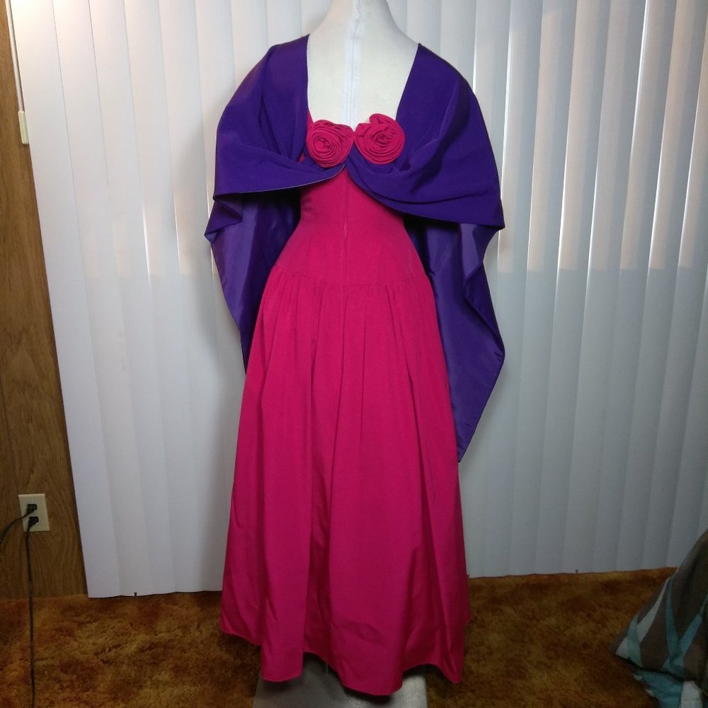 Embellished Gown with removable cape dress - Picture 6 of 16